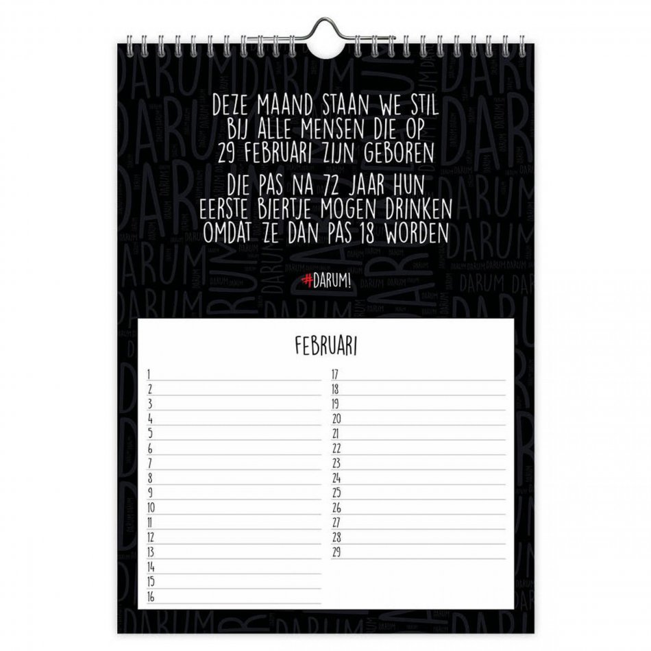 Verjaardagskalender 18x25 cm