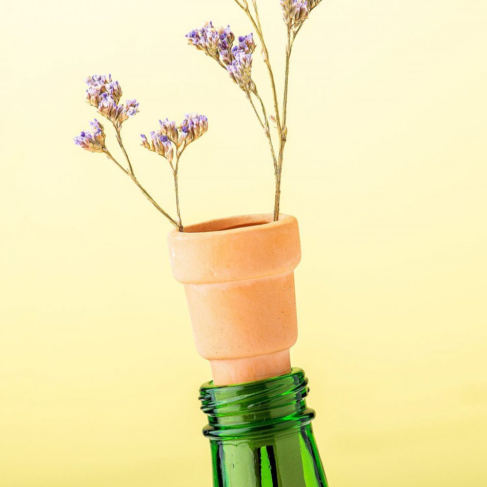 Bottle top herb planters