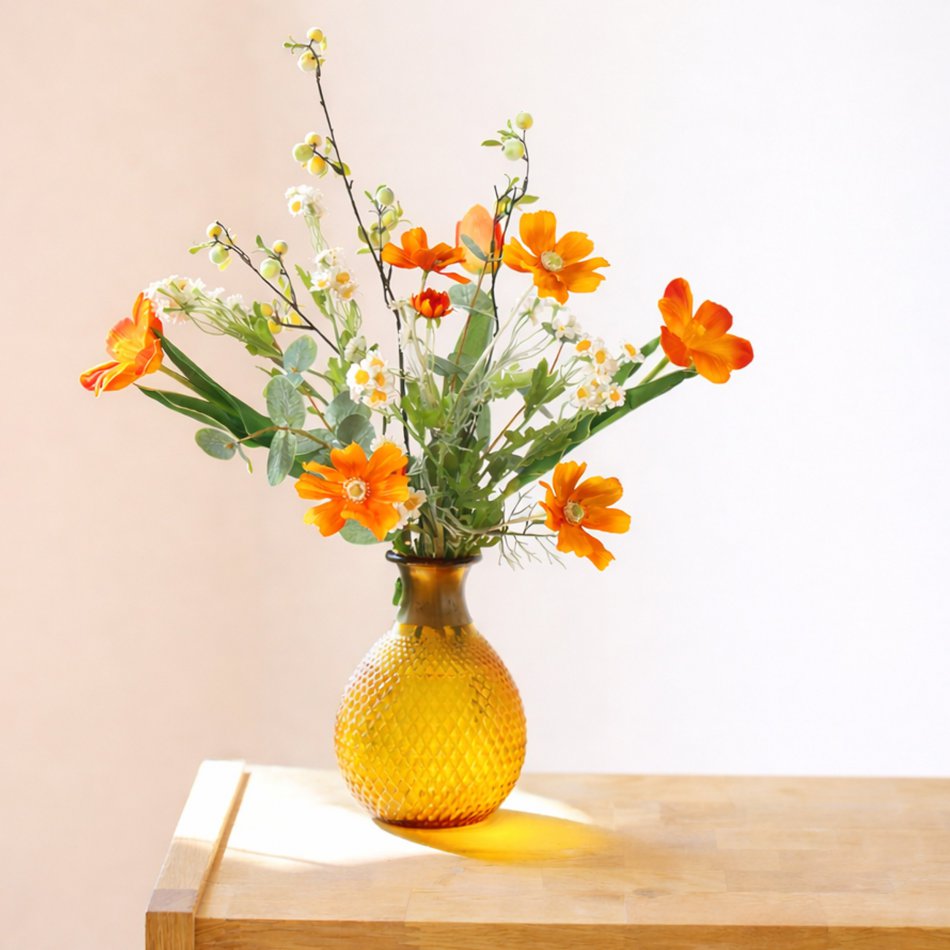 Oranje charme - Zijden Boeket